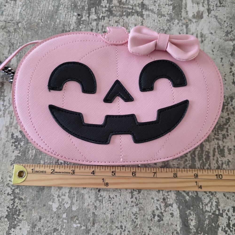 Fine By Me Pink Jack O Lantern Pumpkin with Bow Crossbody - Picture 7 of 7